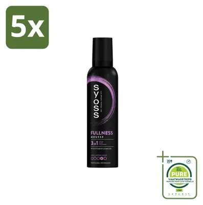 Zdjęcie produktu dla 5 sztuk pianki do włosów Syoss Fullness - 250 ml - opakowanie zbiorcze
