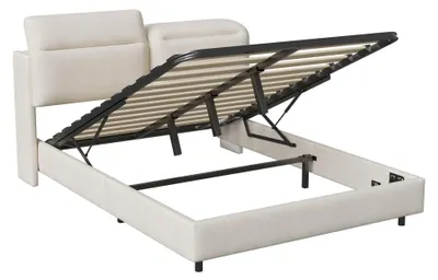 Immagine prodotto di Struttura del letto - Letto imbottito - Letto matrimoniale - Letto contenitore - Letto per la camera da letto - Rivestimento in velluto