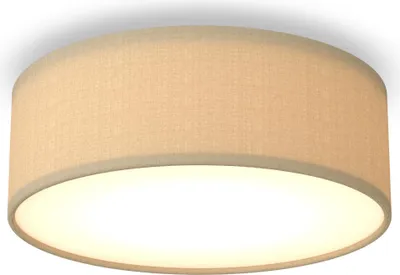 Produktbild von Calex LED Deckenleuchte, 30 cm, Stoffschirm, Taupe, E27-Fassung, Warmweißes Licht, Dimmbar, Moderne Runde Deckenlampe