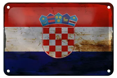 Produktbild von Blechschild Flagge Kroatien 18x12cm Flag of Croatia Rost