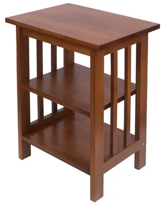 Eichen-Beistelltisch 2 Ablagen 40x30x54 cm Landhausstil