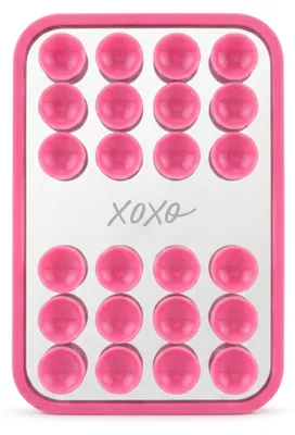 Produktbild von Handyhalterung Stick On Me Mirror aus Silikon mit Saugnäpfen für Telefonhüllen, Pink