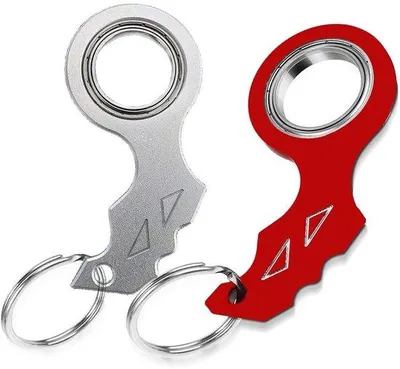 Image de Spinner anti-stress en métal - Lot de 2 - Pour soulager l'anxiété - Adapté aux enfants et aux adultes - Portable