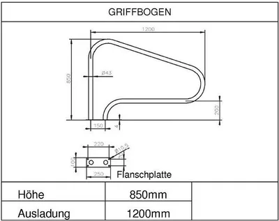 Produktbild von IDEAL Griffbogen für Schwimmbecken V4A