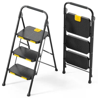 Productafbeelding van 3-Trede Vouwladder met Veiligheidsvergrendeling