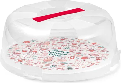 Produktbild von Snips 000223, Kuchenbehälter, Rund, Rot, Transparent, Weiß, Kunststoff, 28 cm, 315 mm