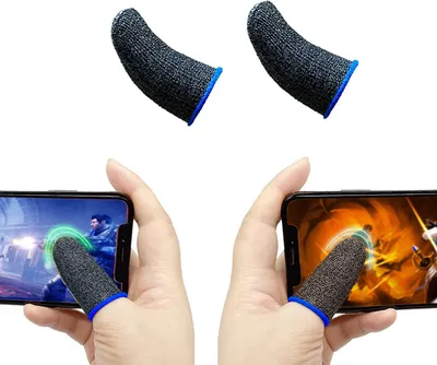 Produktbild von Cazy 1 Paar Gaming Fingerhüllen - Rutschfest - für Mobile Spiele - Grau