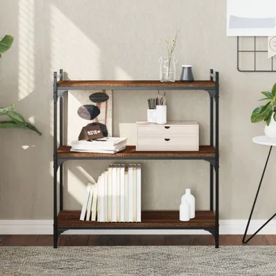 Productafbeelding van Maison Exclusive - Boekenkast met 3 planken, bruin, eikenlook, 80x30x86 cm, houtvezel