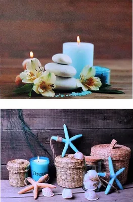 Produktbild von 2 Stück LED Wandbild Kerze Maritim Bilder beleuchtet 40 x 30 cm