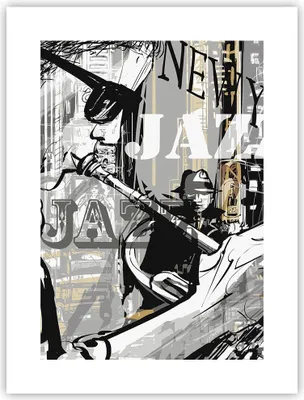 Produktbild von Poster - Poster ohne Rahmen - Jazz Musik Musiker - 30x40 cm - Wand Bild - Wanddeko - Wandbilder - Kunstposter - Wandposter - Bilder - Kunstdruck - Wanddekoration - Wandbild - P2XPA30x40-3792