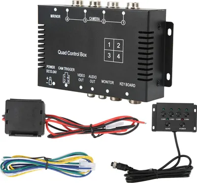 Zdjęcie produktu dla 4-kanałowy rozdzielacz wideo - skrzynka sterująca DC12V 24V zdalny przełącznik obrazu wysokiej rozdzielczości do ciężarówki -busu -łodzi