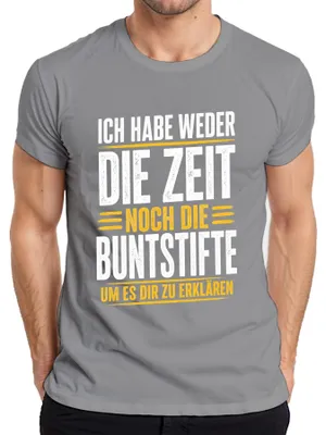 Productafbeelding van Ik heb geen tijd en geen zin in grappige, sarcastische heren T-shirts, grijs, maat XL