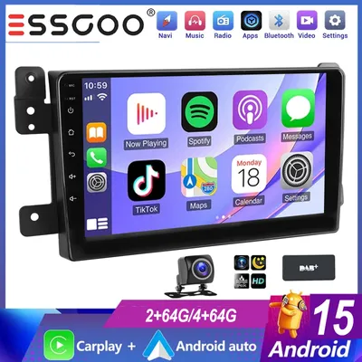 Zdjęcie produktu dla Radio samochodowe Android 15 - 9-calowy dotykowy ekran IPS - nawigacja GPS