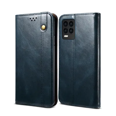 Obrázek produktu pro Pouzdro pro OPPO Realme 8 / Realme 8 Pro, kožené flip pouzdro peněženka s funkcí stojánku modré