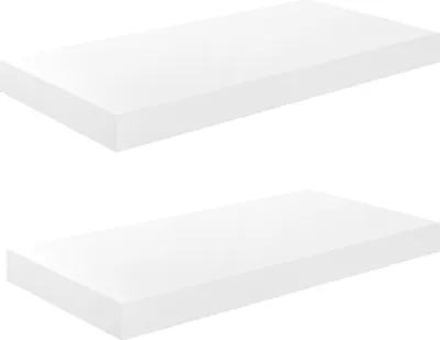 Produktbild von Schweberegale 2 Stk. Hochglanz-Weiß 50x23x3,8 cm MDF