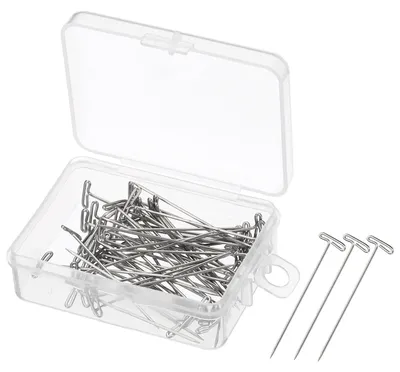 T-Pennen aus Edelstahl, 5 cm, 50 Stück, silber