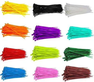 Imagen del producto de Bridas de nylon ajustables en varios colores, de cierre automático, ideales para la organización de cables