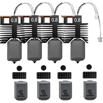 4 Hotend-Kits für Snapmaker U1, 0,8 mm Düsen, Keramik-Heizblock