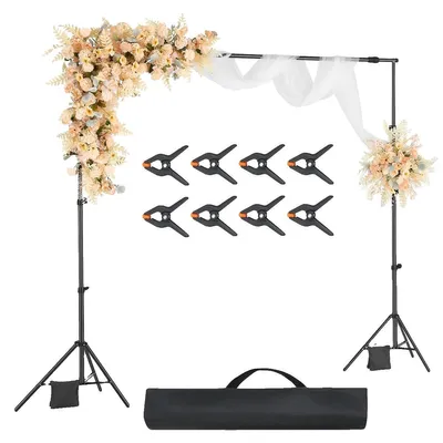 Obrázek produktu pro Stojan na pozadí VEVOR, nastavitelný stojan na fotografické pozadí (látka na pozadí: 213 x 300 cm), stojan na plátno pro produktovou fotografii, studiovou fotografii