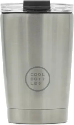 Produktbild von Cool Bottles Edelstahl Thermobecher Metallic 330 ml - silber