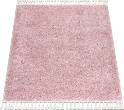 Zdjęcie produktu dla Dywan kwadratowy BERBER 9000  Frędzle berberyjski marokański shaggy różowy 160x160 cm
