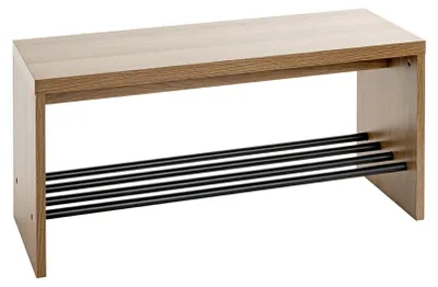 Sitzbank mit Schuhablage, Eiche schwarz, 80x40x30 cm
