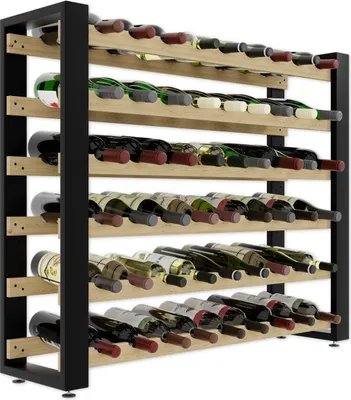 Produktbild von Lenmar Serie RW Weinregal aus Holz für Flaschen, LOFT54m, 85 x 104 x 27, 9 liegen, für 54 Flaschen, Wein, Flaschenregal, Kellerregal, Regale, Flaschen