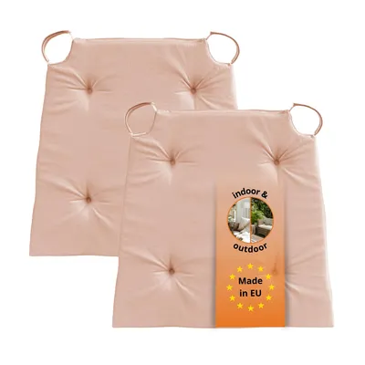 Productafbeelding van Set van 2 stoelkussens 42 x 40 cm, voor binnen en buiten, 100% katoen, roze, sleepling
