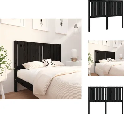Produktbild von vidaXL Kopfteil Schwarz 125,5x4x100 cm Massivholz Kiefer -  Kopf- & Fußenden