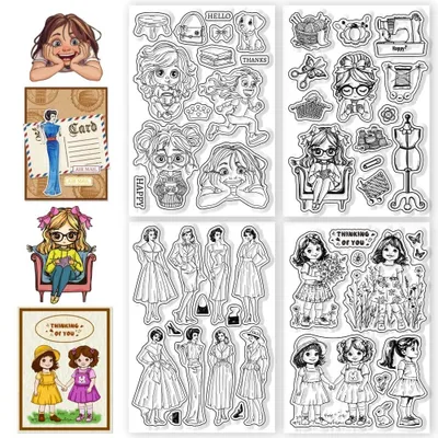 Obrázok produktu pre 4 kusy priehľadných pečiatok s motívom oceánu, vhodné na scrapbook a na výrobu pohľadníc