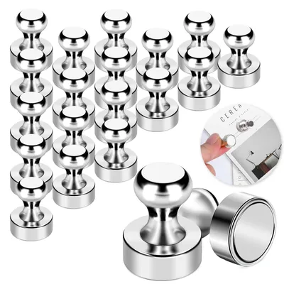 Productafbeelding van 20 sterke neodymiummagneten, extra sterke mini-magneten (12 x 16 mm), kleine koelkastmagneten voor prikborden, whiteboards en magnetische borden. Niet geschikt voor glas.