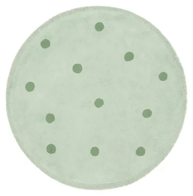 Zdjęcie produktu dla Okrągły dywan do pokoju dziecięcego – Lou Dots Zielony