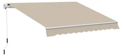Produktbild von Ausziehbare Sonnenschutzvorrichtung - Terrassenüberdachung - 3,95 x 2,45 m - Weiß und Beige