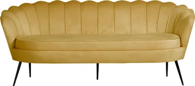 Produktbild von Nice Sofa 3 Personen velour curry gelb.