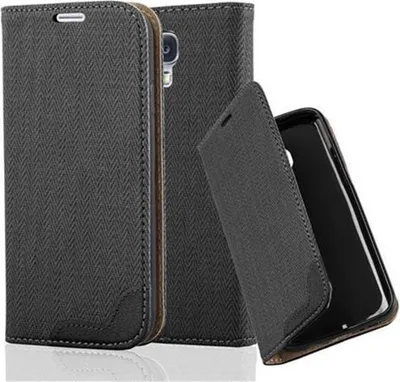 Produktbild von Cadorabo Hülle für Samsung Galaxy S4 Schutzhülle in Schwarz Cover Handyhülle Tasche Case Etui Standfunktion