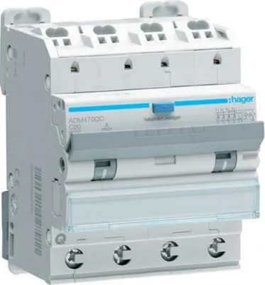 Image de Hager ADM470QC Disjoncteur différentiel 4P6kA C20A 30mA typeA