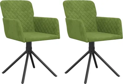 Immagine prodotto di vidaXL Sedie da pranzo 2 pz. Girevoli Velluto verde chiaro