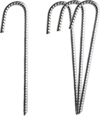 Produktbild von Erdanker Trampolin 30 cm, 4 Stück, Verzinkter Stahl, J-förmige Erdanker, für Zelte
