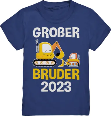 Produktbild von Großer Bruder Bagger T-Shirt – Indigo / 122/128 (7-8)