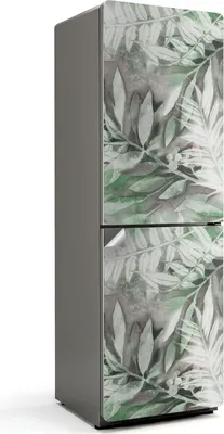 Produktbild von Blattiges Aquarellmuster – Kühlschrank Aufkleber – Klebefolie Kühlschrank – Kühlschrank Nachbildung – Kühlschrankfolie selbstklebend – Küchen Nachbildungation – 60x180 cm