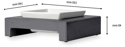Produktbild von Beton-Fressnapf mit Keramikeinsatz, handgefertigt (1-Fach)