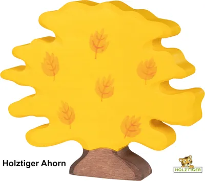Produktbild von Holztiger Holzfigur Baum aus massivem Ahorn, bunt, ca. 16,5x2,3x13,5 cm