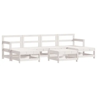 Produktbild von vidaXL 7-tlg. Garten-Lounge-Set Weiß Massivholz Kiefer