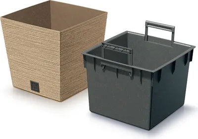 Obrázok produktu pre Kvetináč FURU SQUARE LOW ECO WOOD 29,5 cm naturo