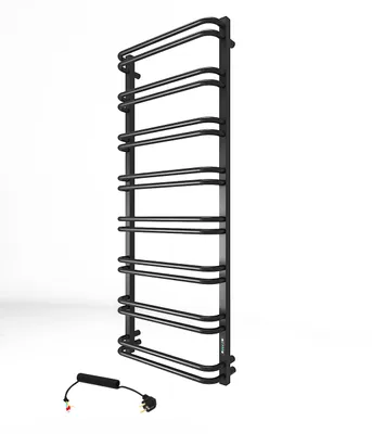 Zdjęcie produktu dla Grzejnik łazienkowy elektryczny czarny mat Perseid 300W 133x53 cm energooszczędny
