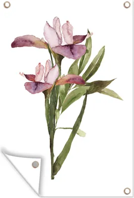 Produktbild von MuchoWow® 40x60 cm Outdoor-Poster Gartendeko Sichtschutz Garten Poster für den Garten  Blumen - Aquarell - Frühling - Ostern
