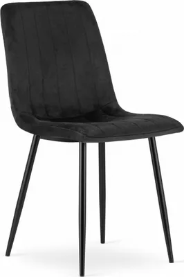 Produktbild von 1er | 2er | 4er Set Polsterstuhl Esszimmerstuhl Stuhl Wohnzimmerstuhl mit schwarzem Samtsitz und schwarz lackierten Metallbeinen 1 Stuhl