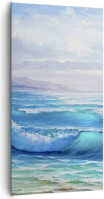 Produktbild von Bild auf Leinwand - Leinwandbild - Meer Welle Möwe - 65x120cm - Wand Bild - Wanddeko - Wandbilder - Leinwanddruck - Bilder - Kunstdruck - Wanddekoration - Leinwand bilder - Wandkunst - PA65x120-4033
