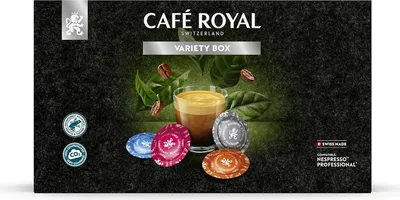 Produktbild von Café Royal Variety Box, Kaffeepad, Espresso, Lungo, Ristretto, Nespresso, 9/10, 8/10, 4/10, 6/10, 40 Stück(e), Box
