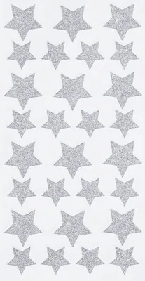 Produktbild von Glitzer-Sticker "Sterne" Silber